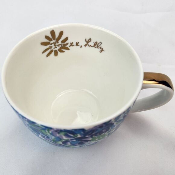 🔺️Lily Pulitzer Blue & Purple "High Maintenance" Ceramic 12oz Teacup - Picture 8 of 13